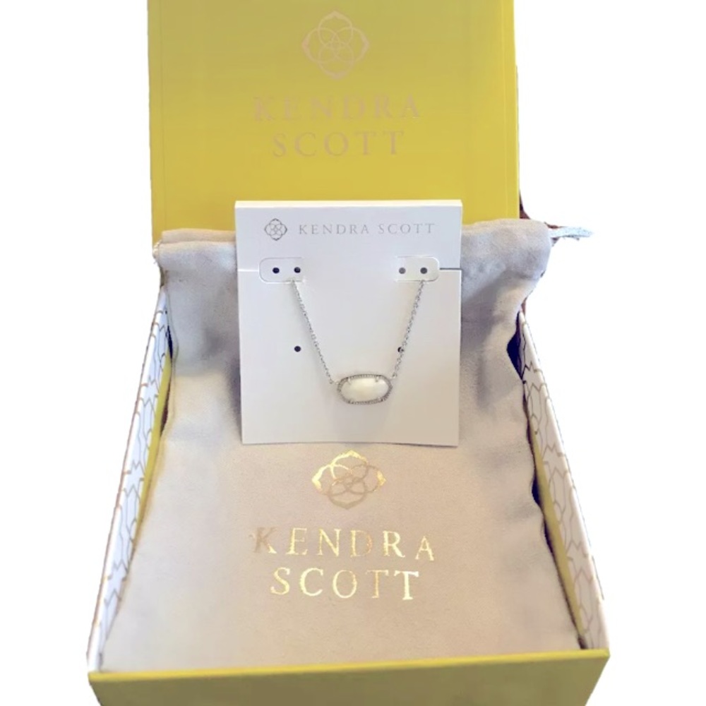 Kendra Scott Elisa Pendant White Pearl Shel Silver